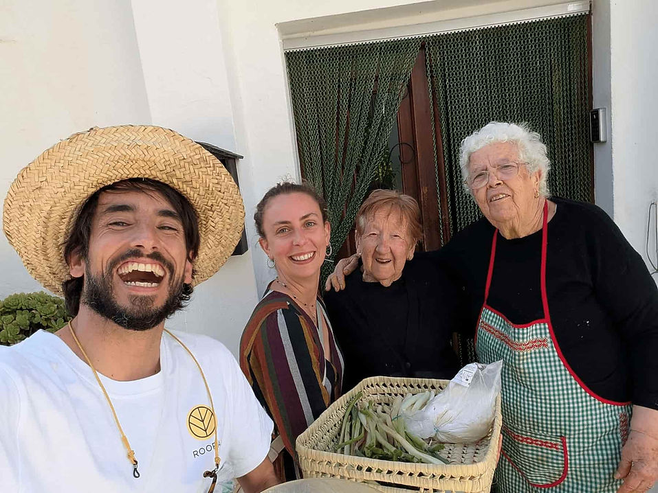 Rooral Coliving Team and Villagers Selfie with Fresh Vegetables