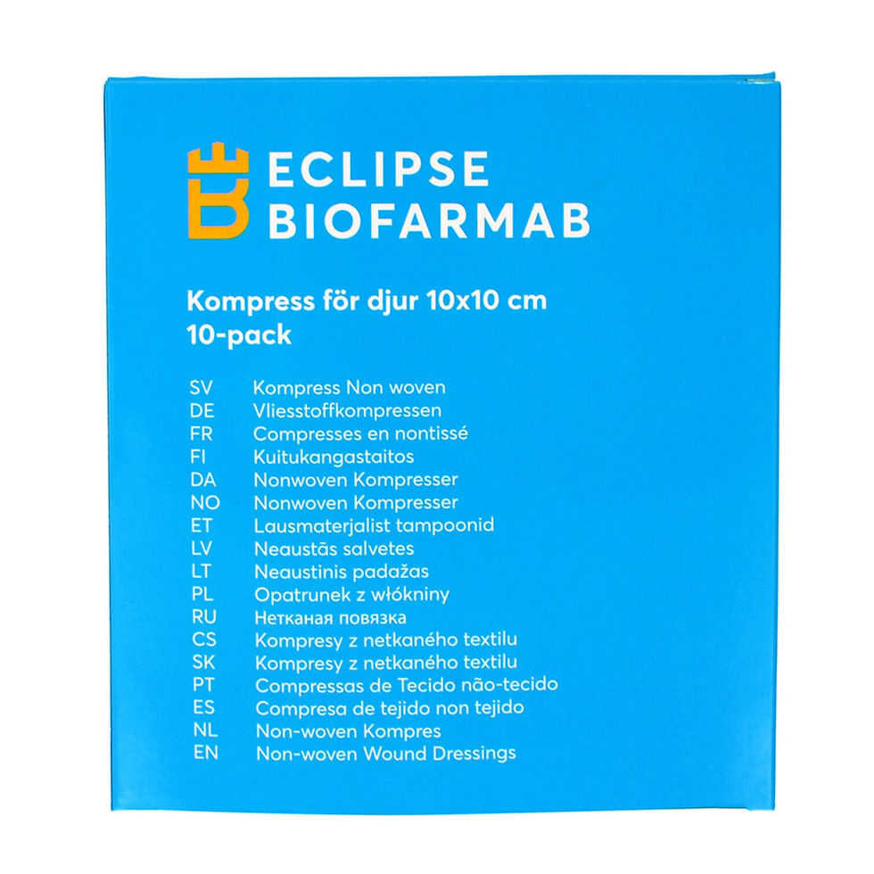 Miniatyrbild: Eclipse Biofarmab, steril kompress för häst 10-pack, 10x10 cm