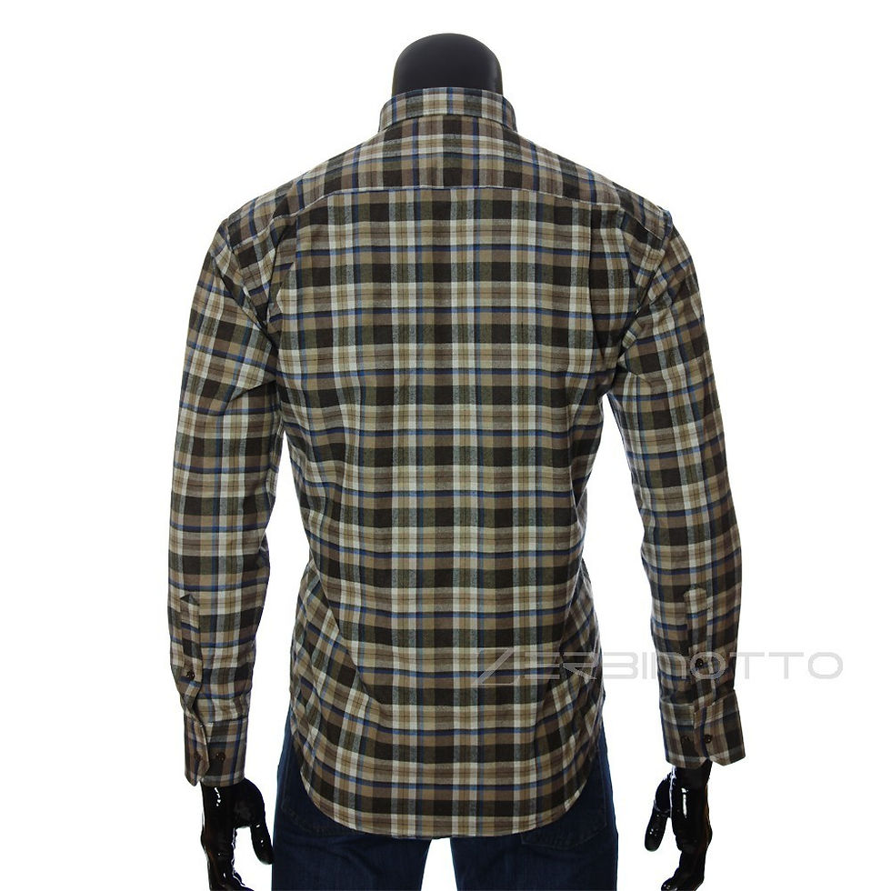 Миниатюра: Мужская полуприталенная рубашка в клетку RNM 1851-9