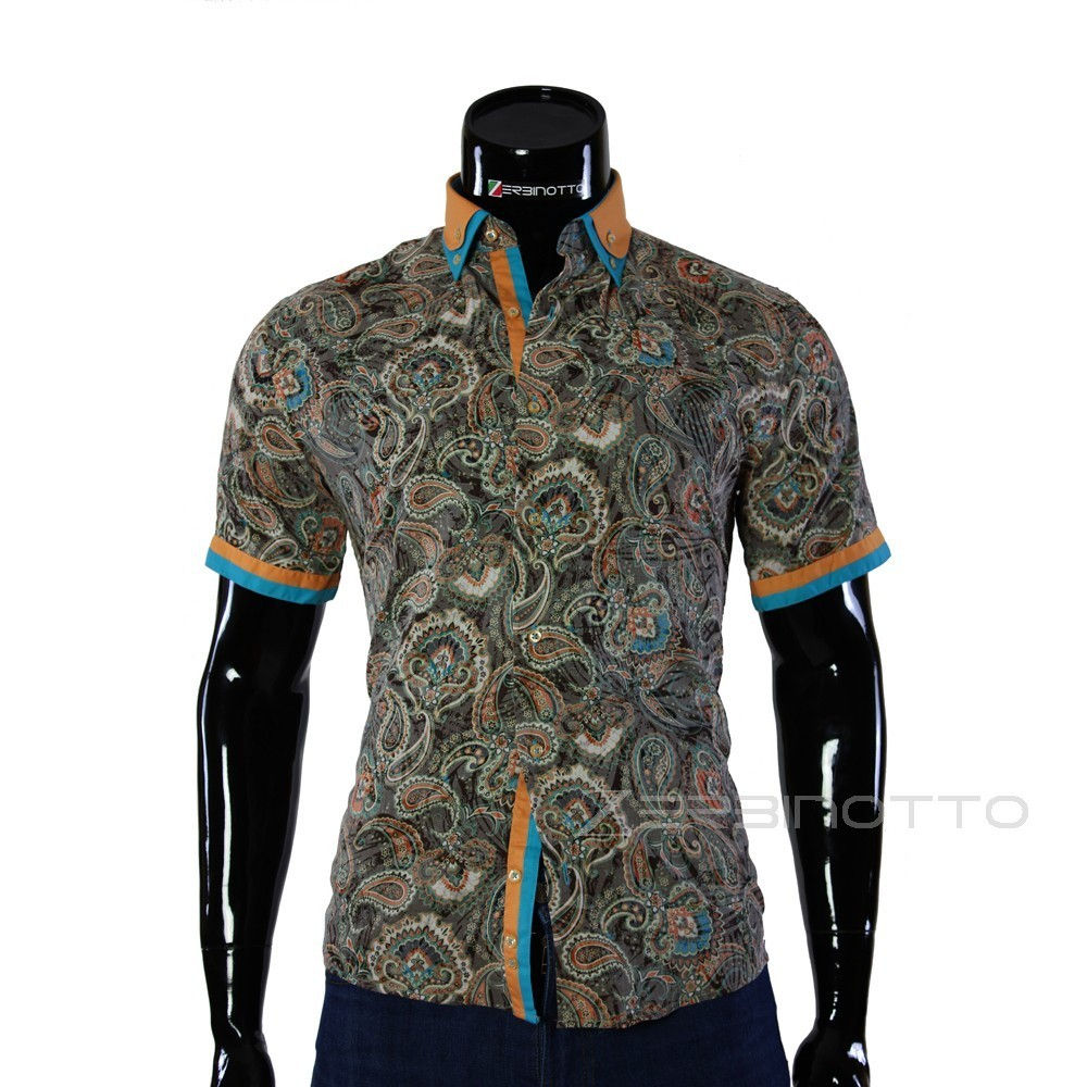 Мужская рубашка с коротким рукавом в узор GF 0426-1