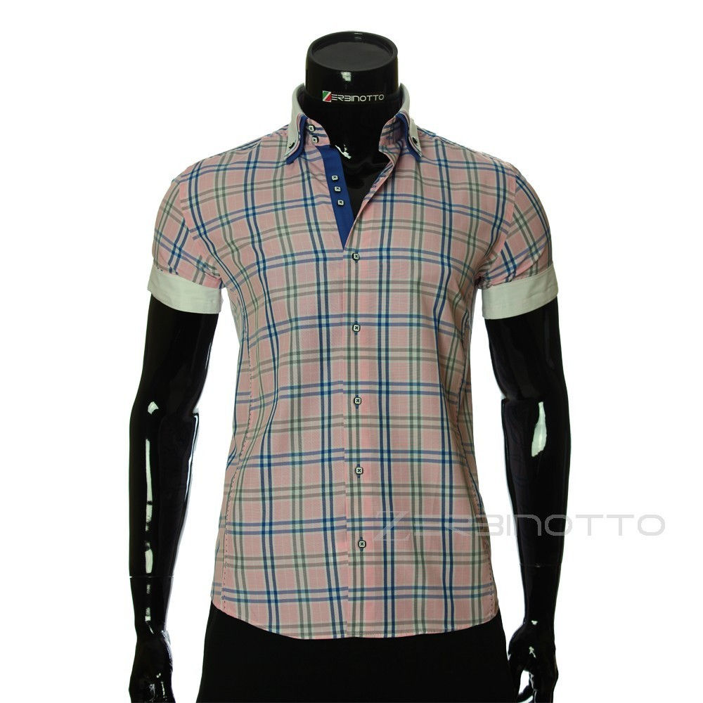 Мужская рубашка в клетку с коротким рукавом MM 925-9