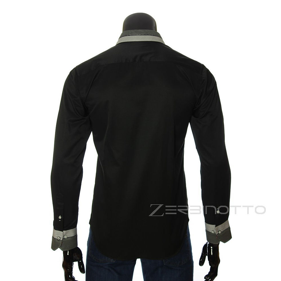 Миниатюра: Мужская однотонная приталенная рубашка MM 1937-2