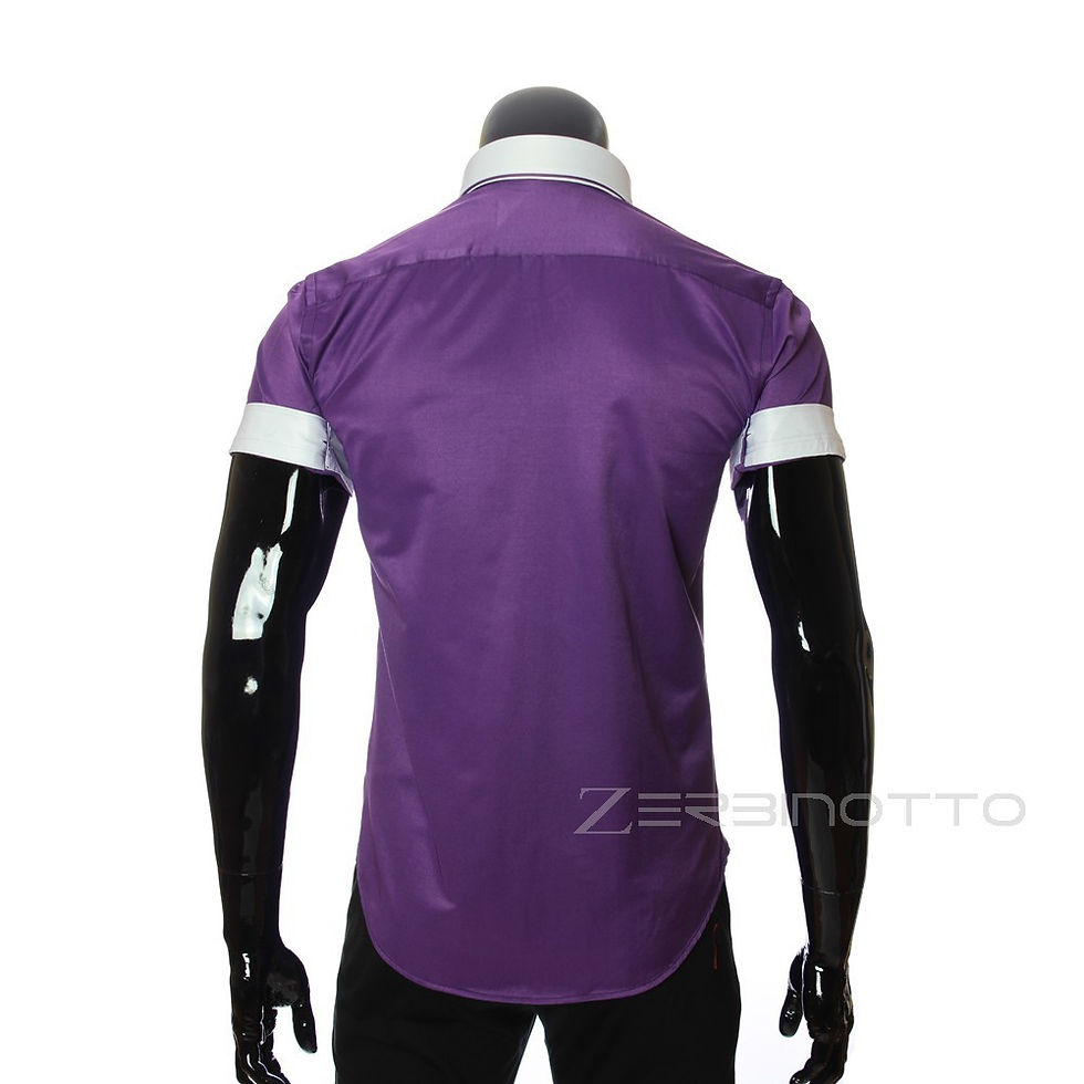 Миниатюра: Мужская однотонная рубашка с коротким рукавом MM 925-4