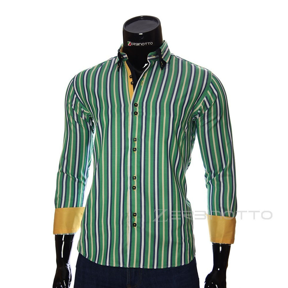 Миниатюра: Мужская приталенная рубашка в полоску BEL 1878-4