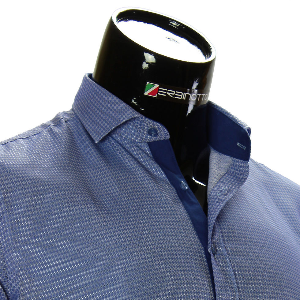 Miniatura: Мужская однотонная приталенная рубашка RV 1955-5