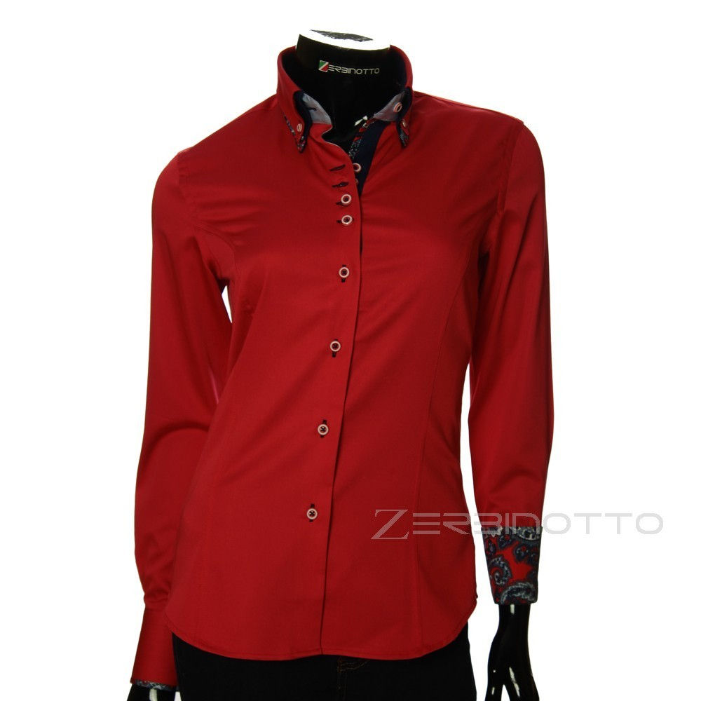 Женская однотонная приталенная рубашка TNL 1033-2