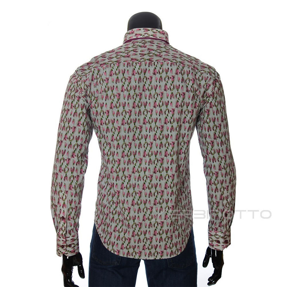 Миниатюра: Мужская приталенная рубашка в узор NP 1280-3