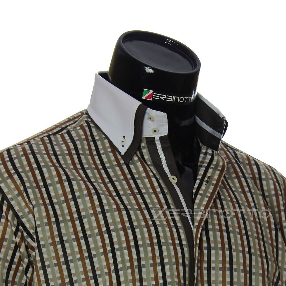 Миниатюра: Мужская полуприталенная рубашка в клетку W 1881-6