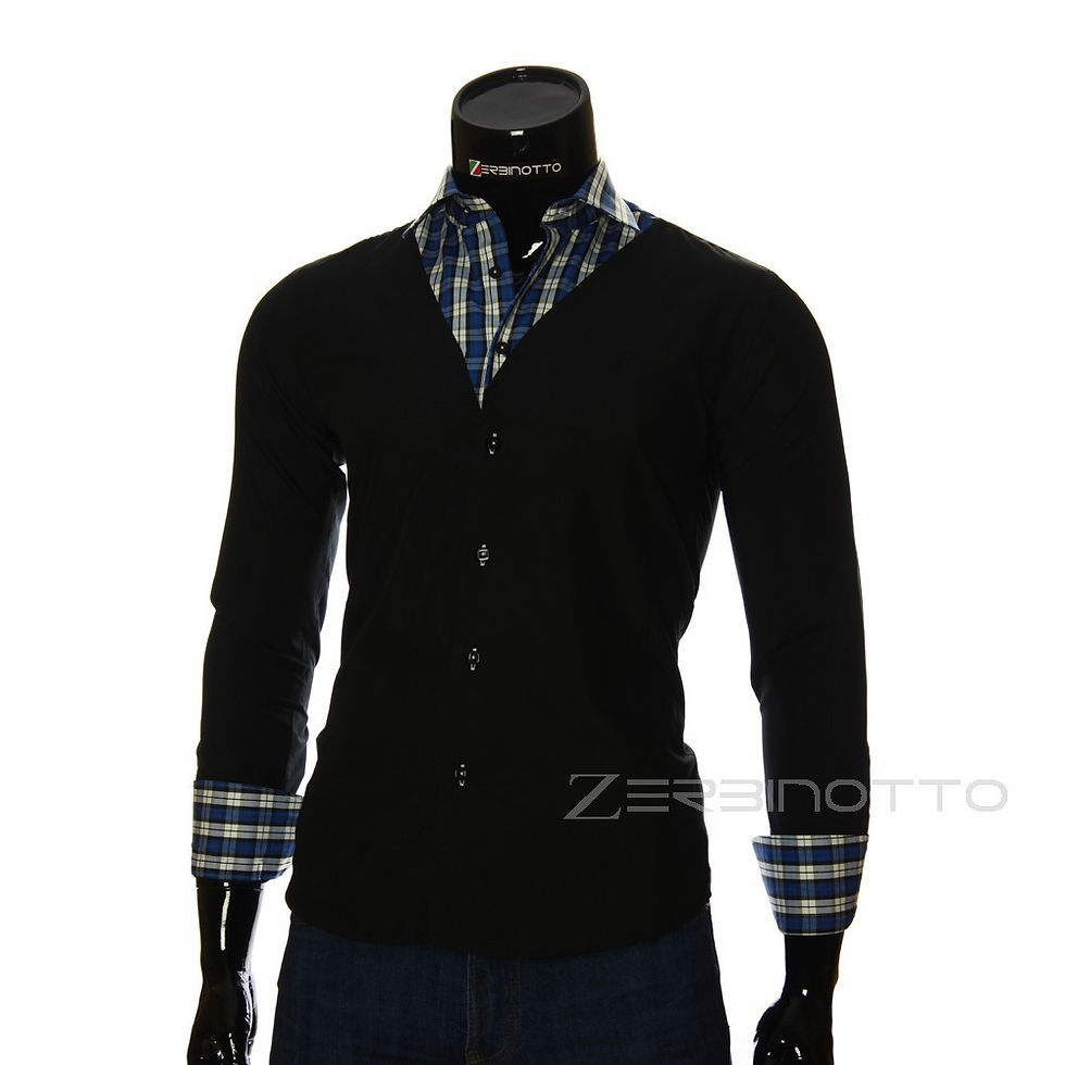 Миниатюра: Мужская однотонная приталенная рубашка LG 1928-3