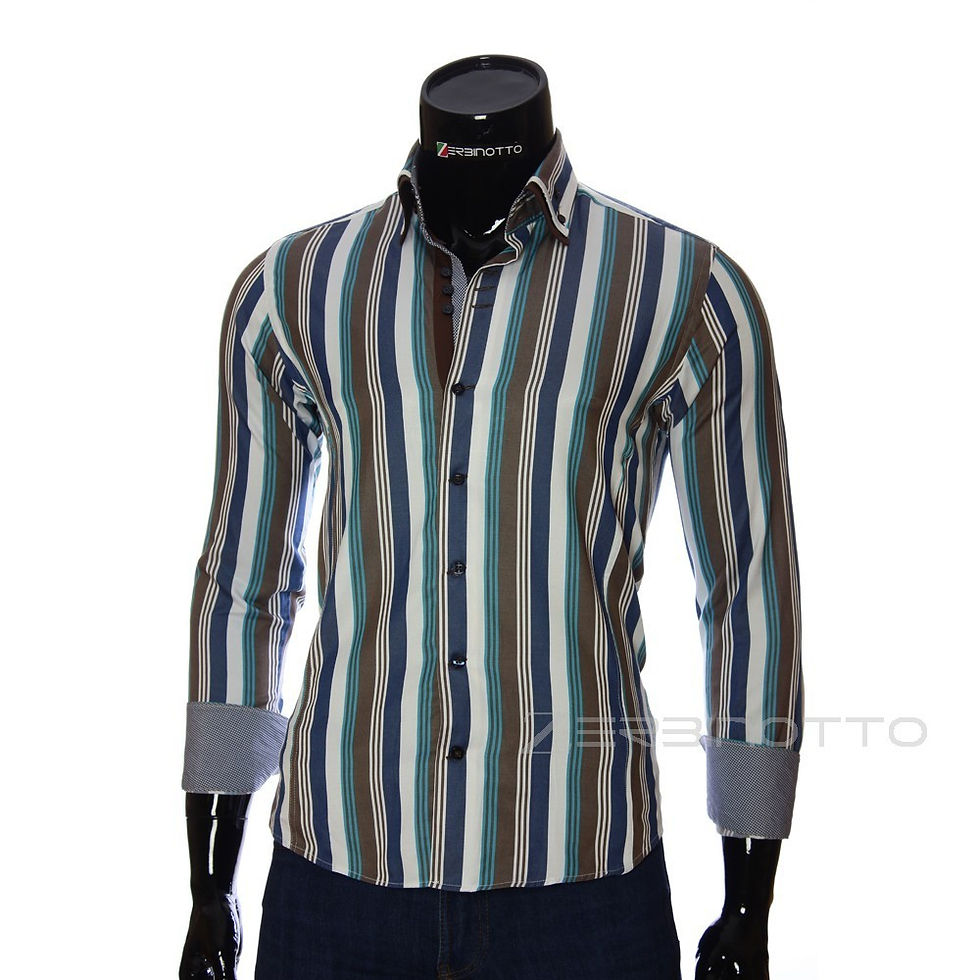 Миниатюра: Мужская приталенная рубашка в полоску VEN 1885-5