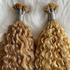 Blonde curly hair extensions