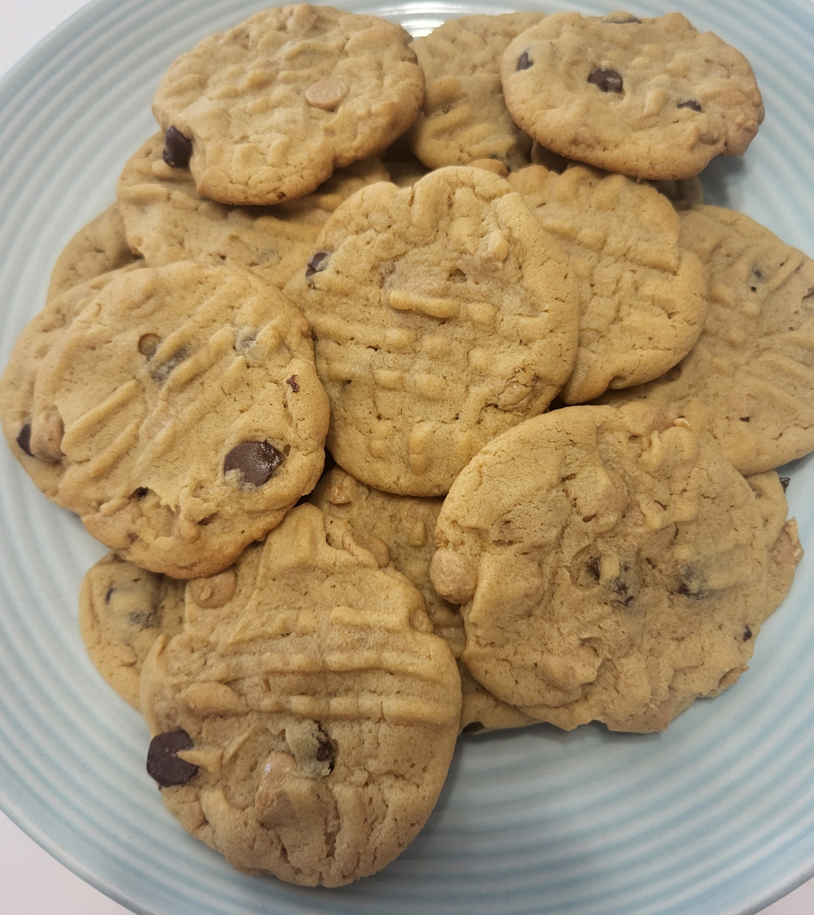 Peanut Butter cookies with Chocolate Chips and Reese's Peanut Butter Chips