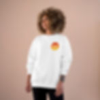 woman wearning white sweatshirt with statement wear on front