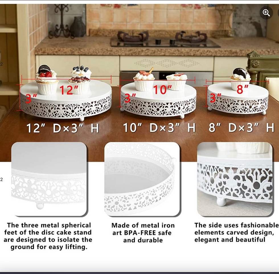 Miniatura: Elegante set de bases de 3pz pasteleras de metal