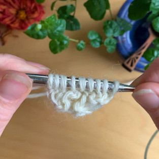 9 stitches in a garter ridge tab cast on