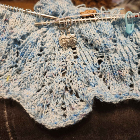 Kathy's Plant Lady Shawl knit in Bad Sheep Yarn