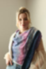 Thumbnail: Dustwoven Shawl knitting pattern 24 color version
