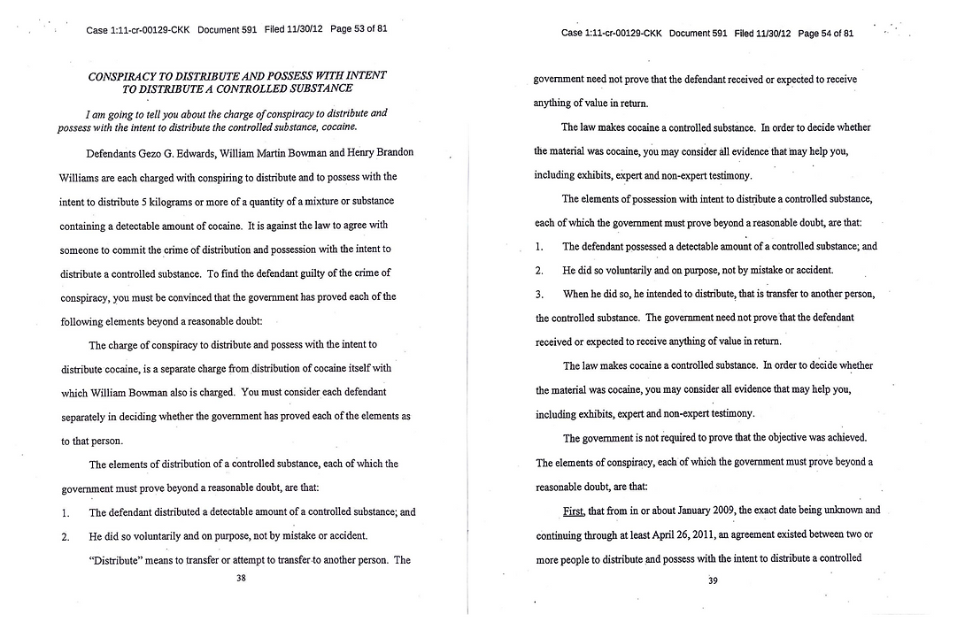 2 pages of the Jury Instructions