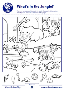 A family of two adults and two children playing with educational puzzles