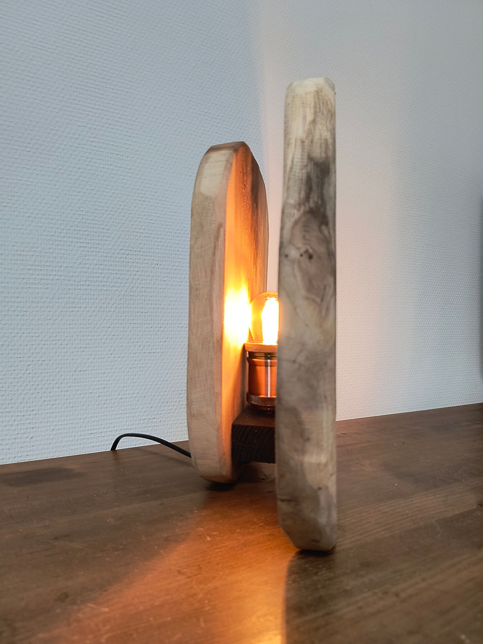 Thumbnail: TEAKTATION II - designlamp uit massief teak met gezellige LED