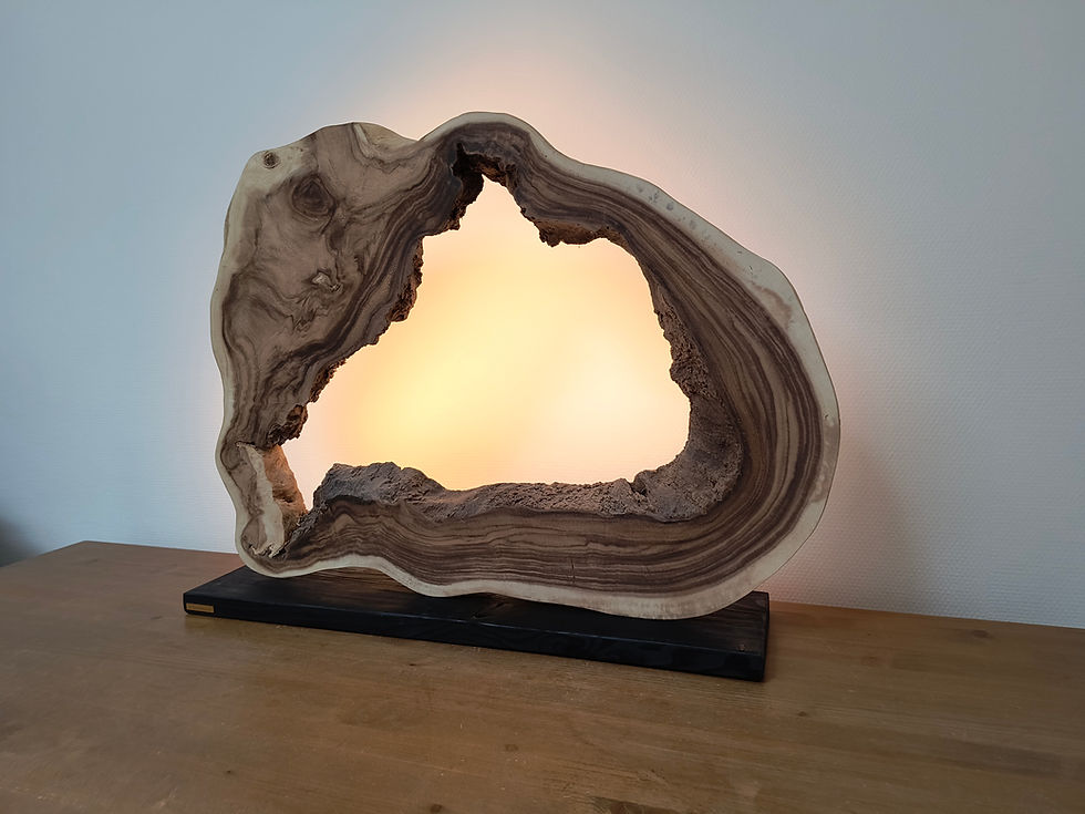 Thumbnail: CLOUD - dimbare designlamp uit massief Suarhout (wit+RGB led)