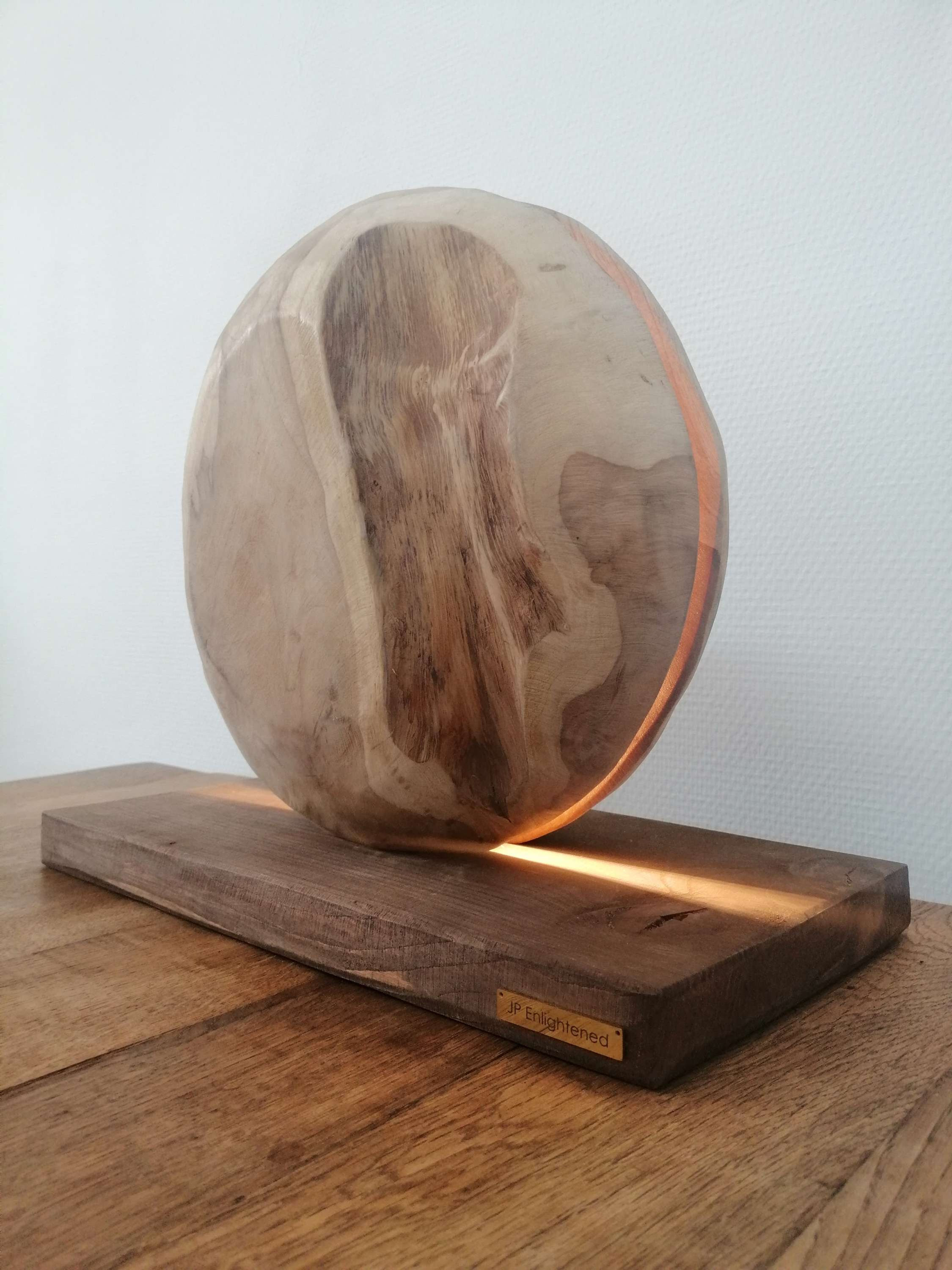 Designlamp MOON II uit massief teak