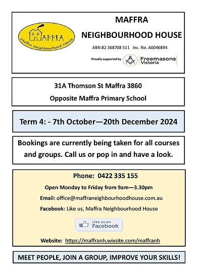 Term 4 Brochure 2024 front page