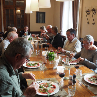 Enjoying one of Fred's delicous meals