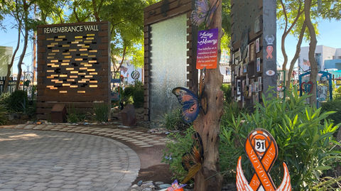 Remembrance wall naming the victims of 1 October, Las Vegas Nevada