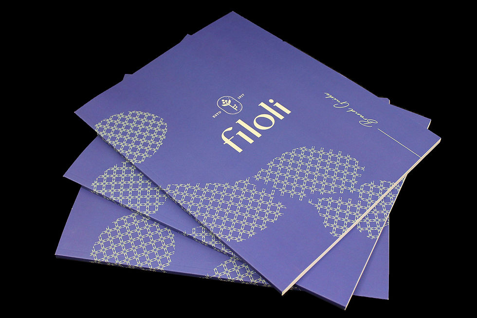 A perfect bound Brand Guide printed for Filoli Historic House & World-Class Garden. 