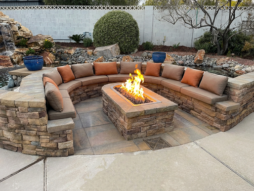 Custom Paver Backyard Seating Area
