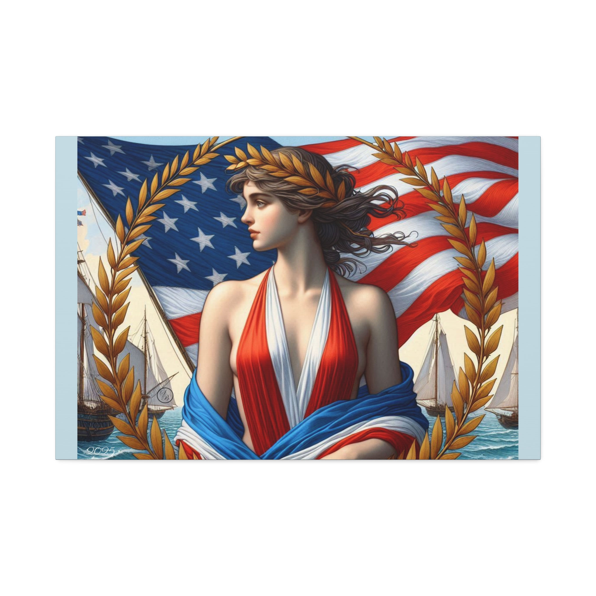 Canvas Art - Female American Patriot - Savy Bohemian