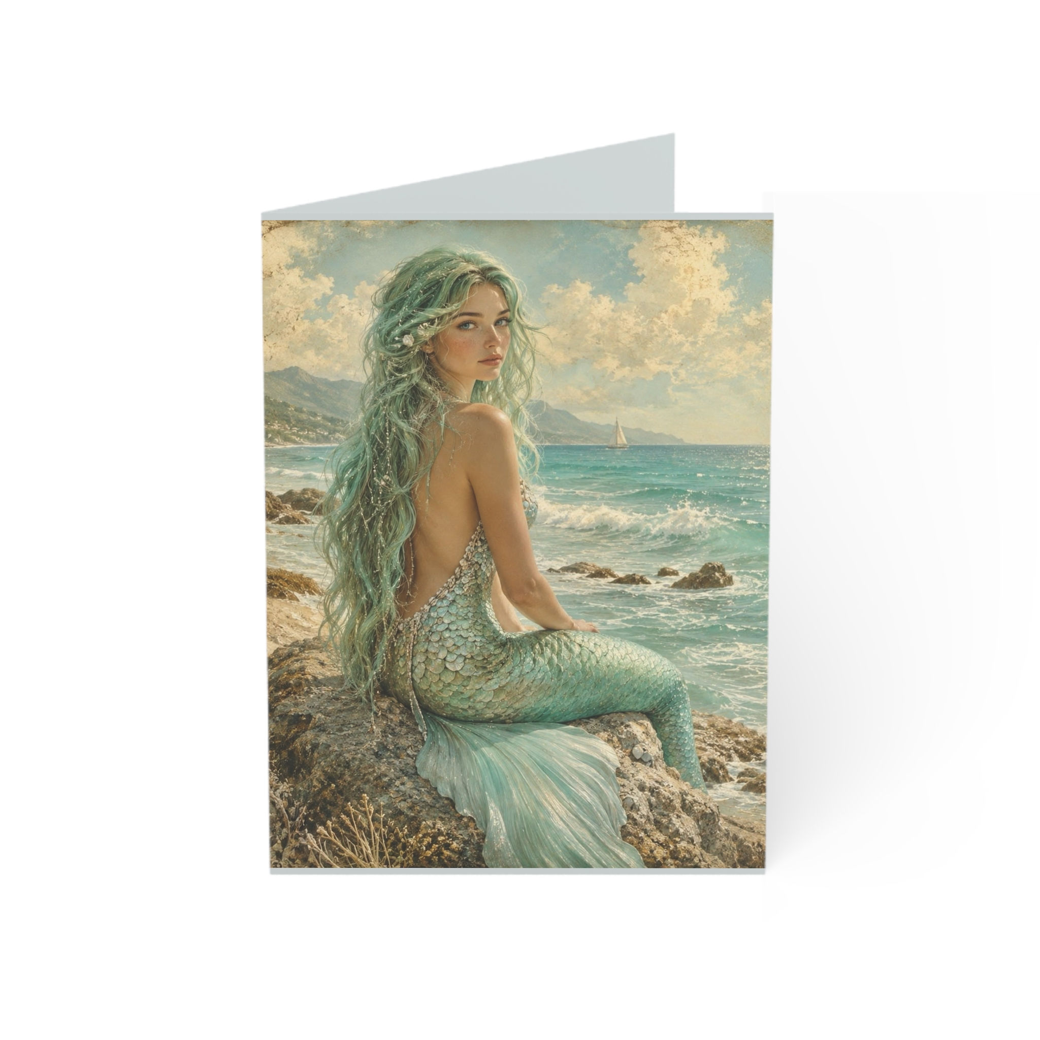 Mermaid Art Greeting Card — "New Beginnings" - Savy Bohemian