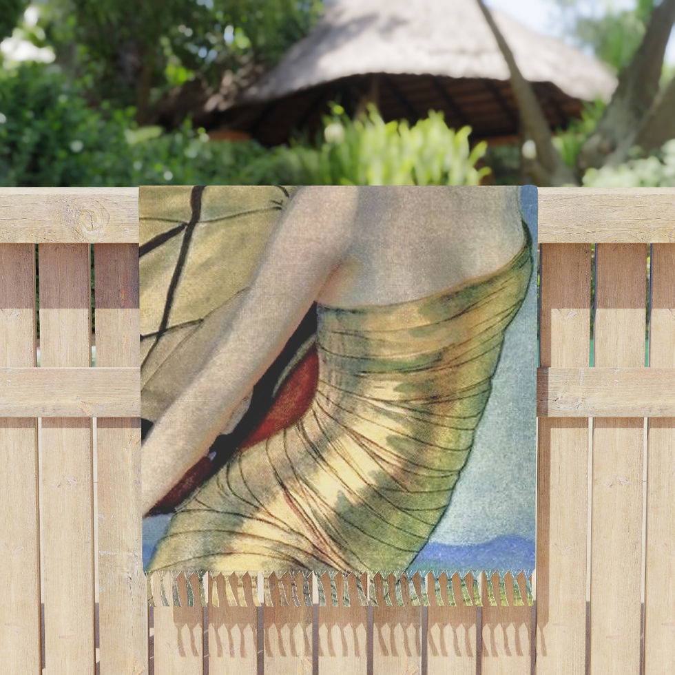 Thumbnail: Fringe Beach Cloth - Butterfly Fairy - Vintage Period