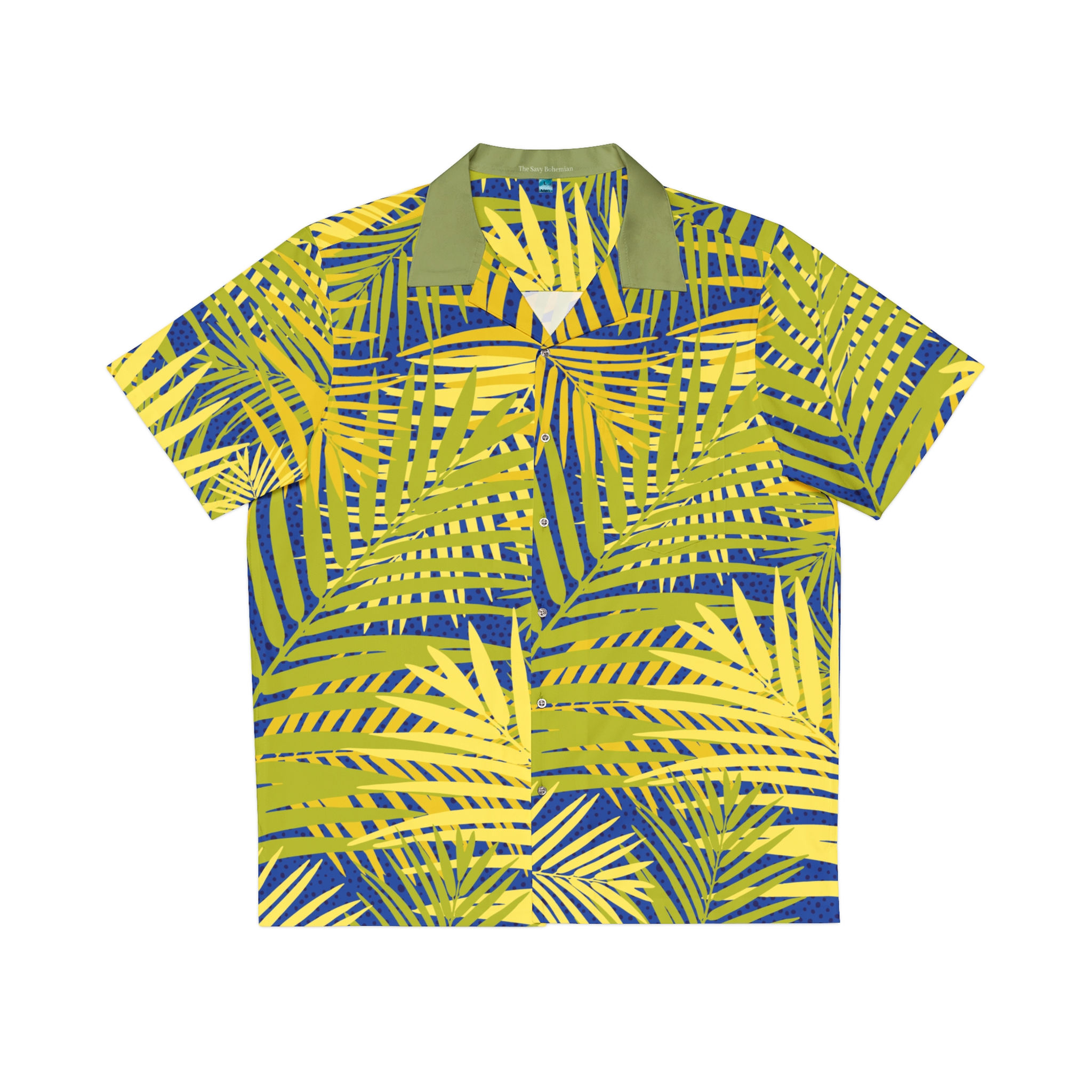 Man's Hawaiian Shirt - Green - Green Foliage - Savy Bohemian