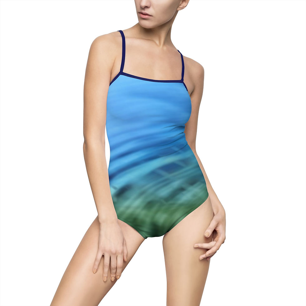 Thumbnail: Yoga-Swim One Piece Suit - The Blue Wave - Design by Olivia