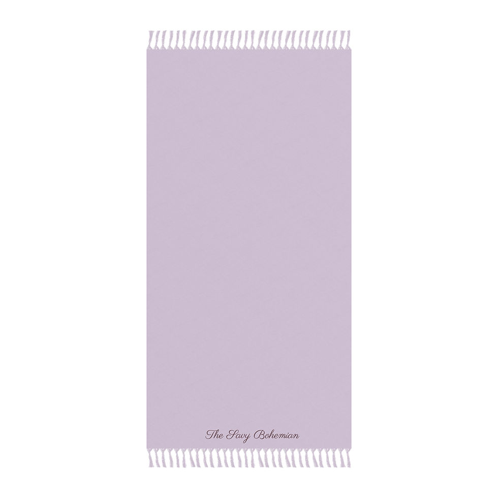 Thumbnail: Fringe Beach Towel - Lightweight Turkish Cotton  - Lilac - Savy Bohemian