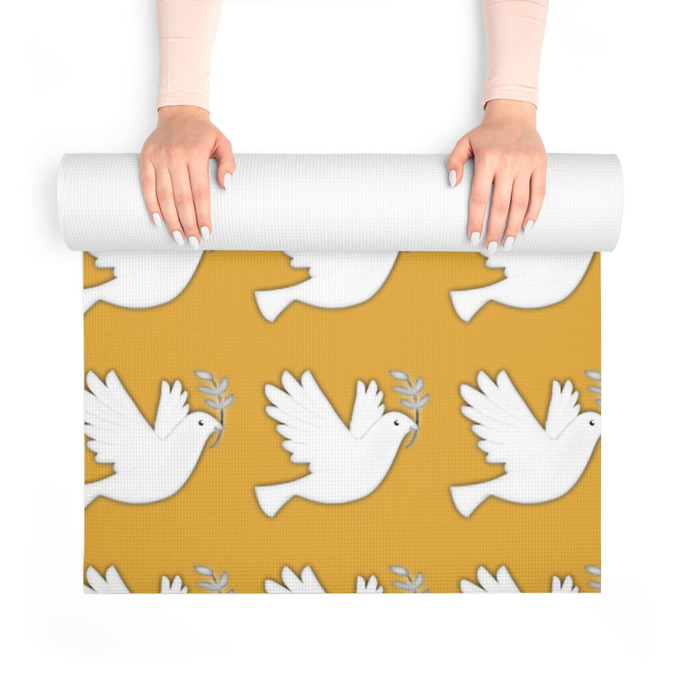 Thumbnail: Yoga Mat - Golden Dove of Peace - Design by Olivia Sterling 