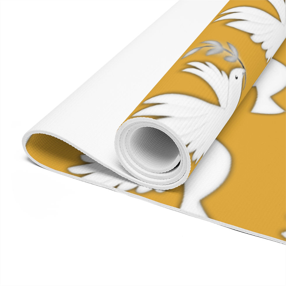 Thumbnail: Yoga Mat - Golden Dove of Peace - Design by Olivia Sterling 