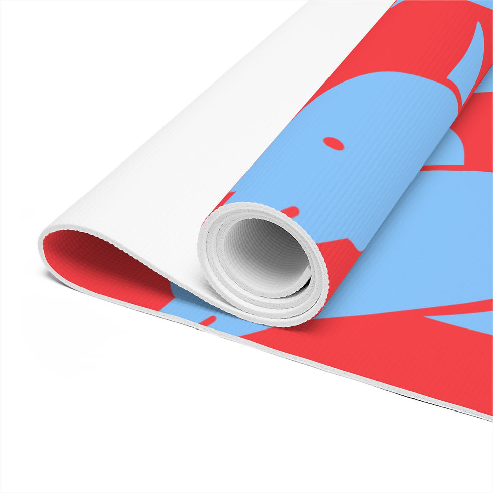Thumbnail:  Yoga Mat - Dolphins -  Red and Blue - Savy Bohemian