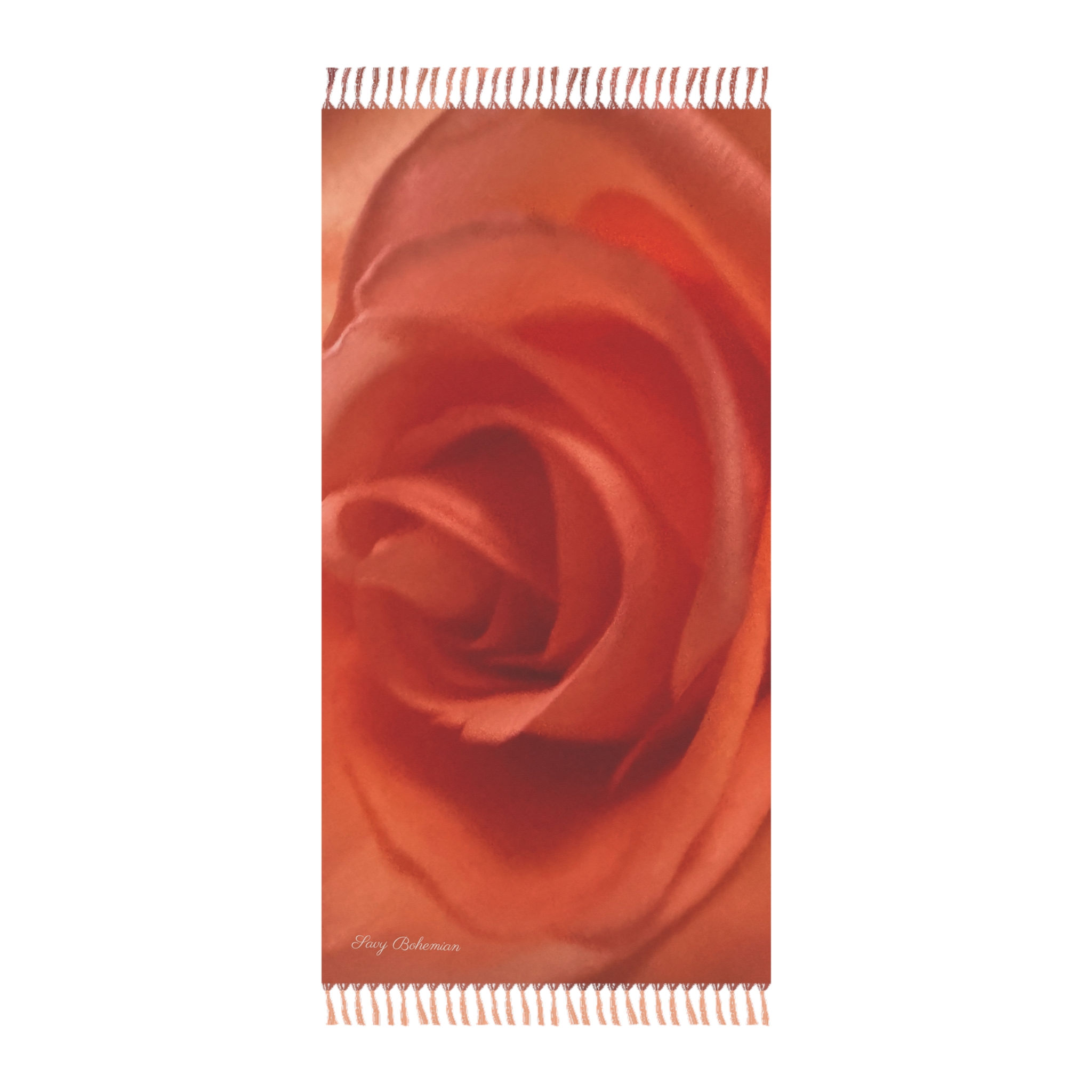 Fringe Beach Towel - Crimson Rose - Photography by Olivia Sterling
