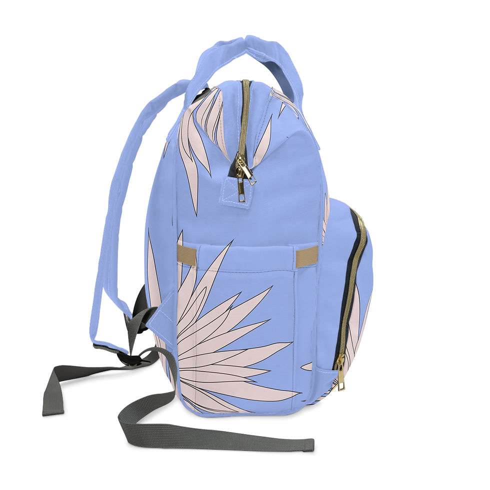 Thumbnail: Multifunctional  Backpack - Blue Wave - Design by Olivia
