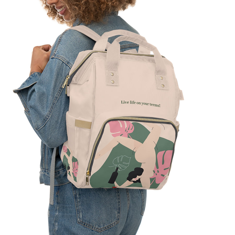 Thumbnail: Multifunctional  Backpack - Naked Yoga - Design by Olivia