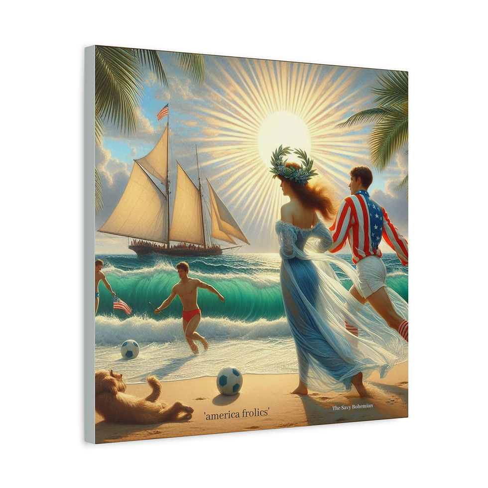 Thumbnail:  Canvas Print - America Frolics' - The Savy Bohemian