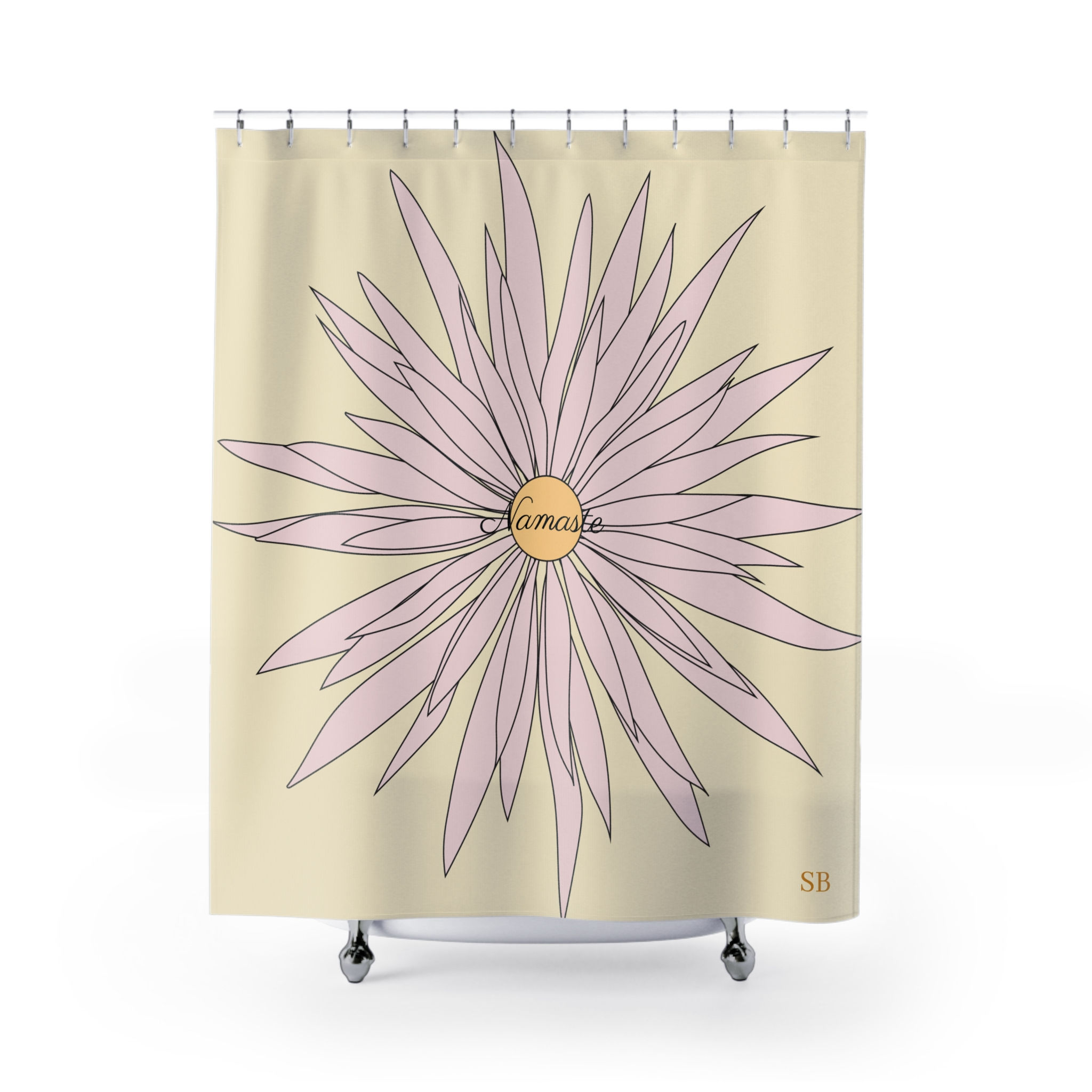 Savy Curtain -Namaste-Yellow-Pink -Design by Olivia