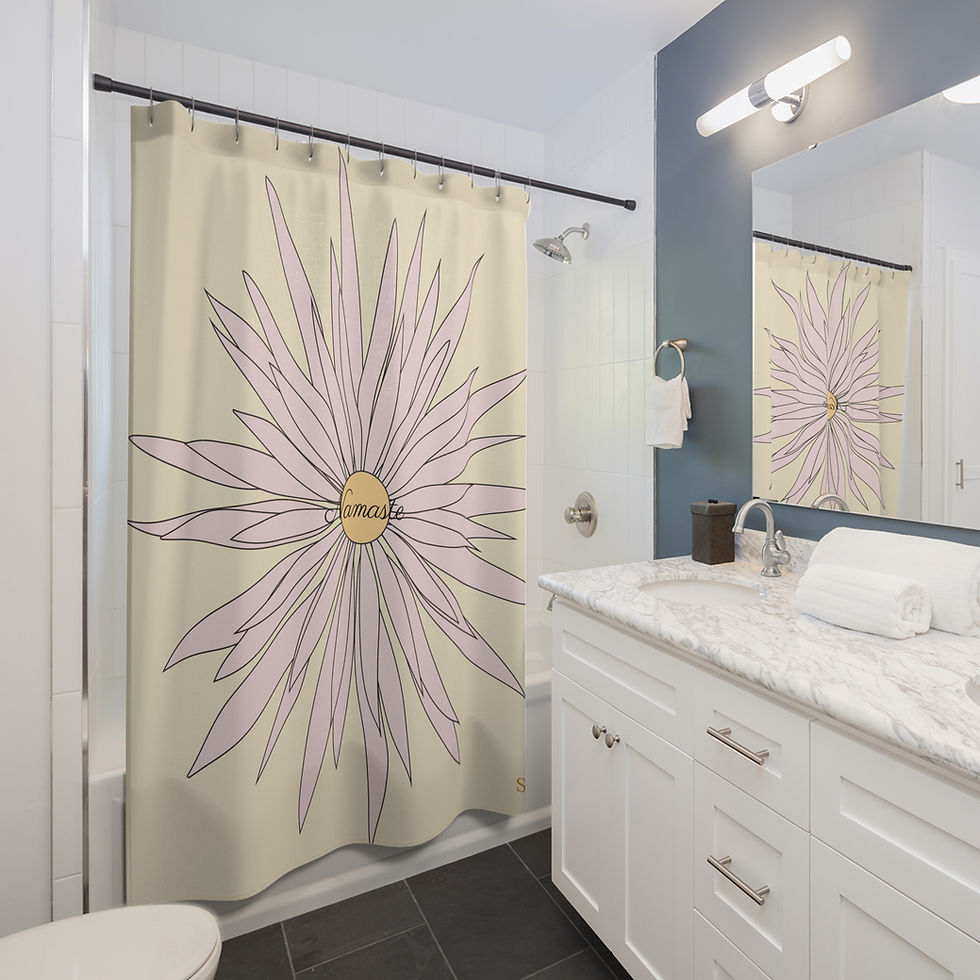 Thumbnail: Savy Curtain -Namaste-Yellow-Pink -Design by Olivia 
