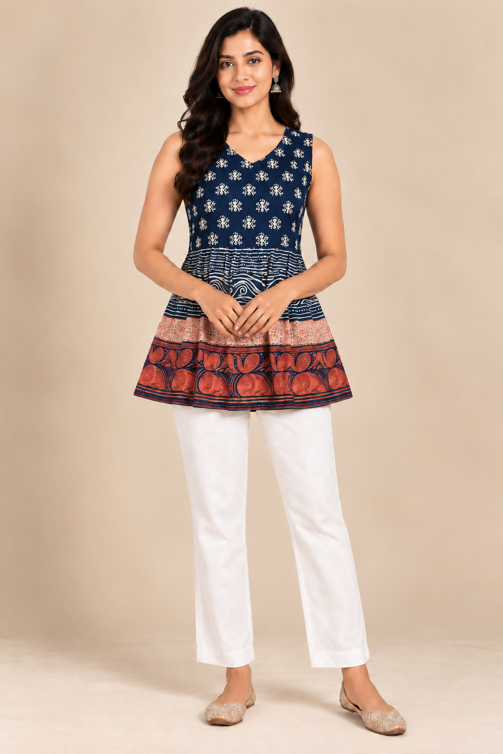 Samta Top Indigo & Ivory