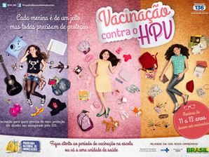 2ª etapa da campanha deve vacinar 942 mil meninas contra o HPV