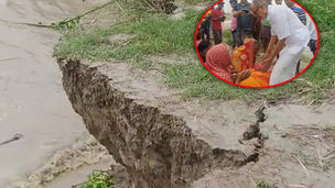 বিধায়কের পা ধরে ভিটেমাটি বাঁচানোর আর্জি মহিলাদের