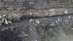 জমে থাকা পচা জলের দুর্গন্ধে নাভিশ্বাস হরিশ্চন্দ্রপুরে